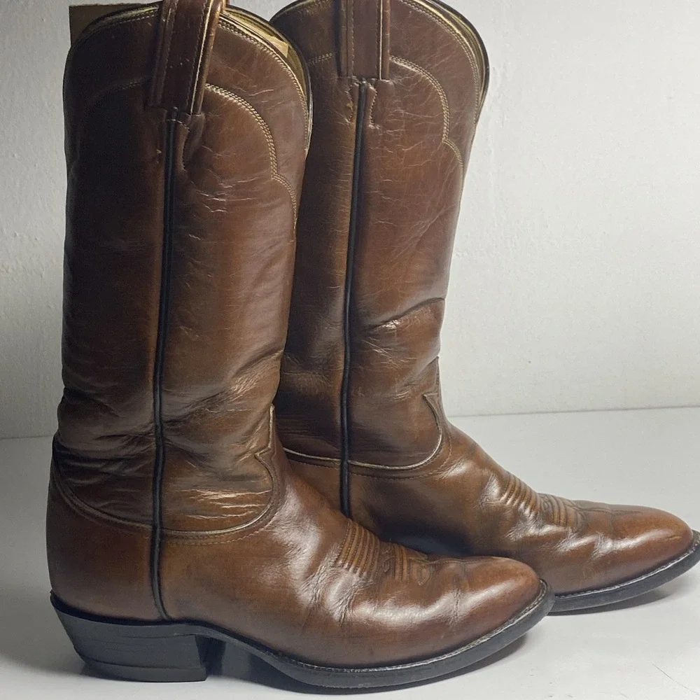 Tony Lama Vintage Women's Size 6.5D Brown Cognac Western Boot Cowgirl